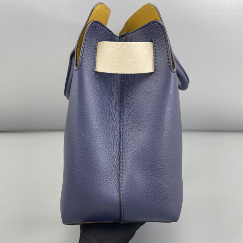 Burberry Belt Tote Grained Calfskin Blue White