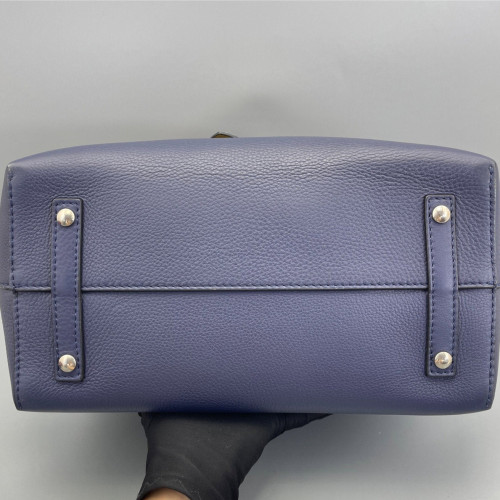 Burberry Belt Tote Grained Calfskin Blue White