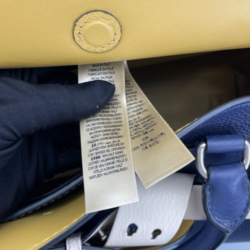 Burberry Belt Tote Grained Calfskin Blue White