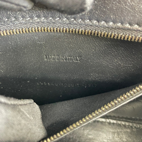 Balenciaga Hourglass Small Calfskin Crocodile Embossed Black
