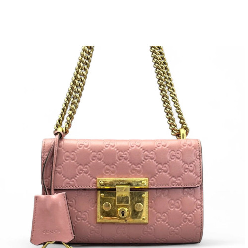 Gucci Small Padlock Shoulder Bag Guccissima Pink Gucci Small Padlock Shoulder Bag Guccissima Pink
