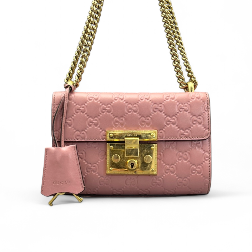 Gucci Small Padlock Shoulder Bag Guccissima Pink Gucci Small Padlock Shoulder Bag Guccissima Pink