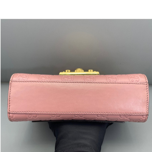 Gucci Small Padlock Shoulder Bag Guccissima Pink Gucci Small Padlock Shoulder Bag Guccissima Pink