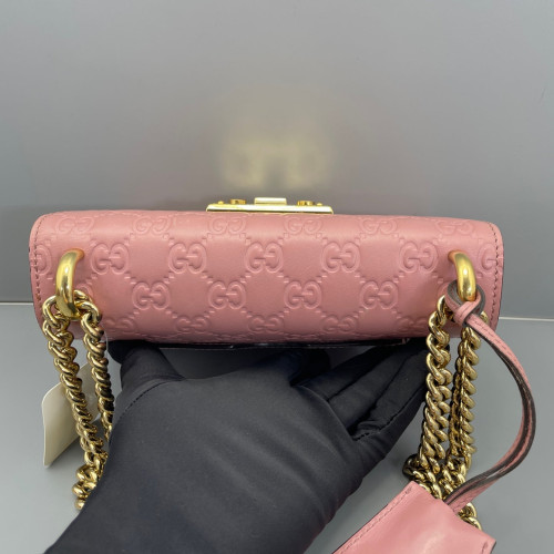 Gucci Small Padlock Shoulder Bag Guccissima Pink Gucci Small Padlock Shoulder Bag Guccissima Pink