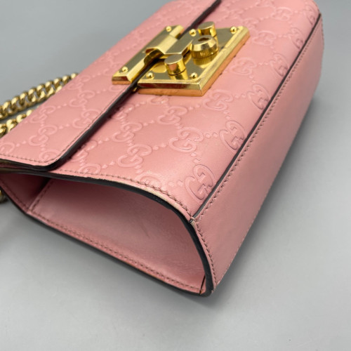 Gucci Small Padlock Shoulder Bag Guccissima Pink Gucci Small Padlock Shoulder Bag Guccissima Pink