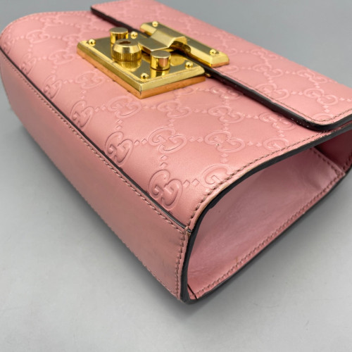 Gucci Small Padlock Shoulder Bag Guccissima Pink Gucci Small Padlock Shoulder Bag Guccissima Pink