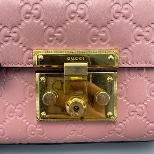 Gucci Small Padlock Shoulder Bag Guccissima Pink Gucci Small Padlock Shoulder Bag Guccissima Pink