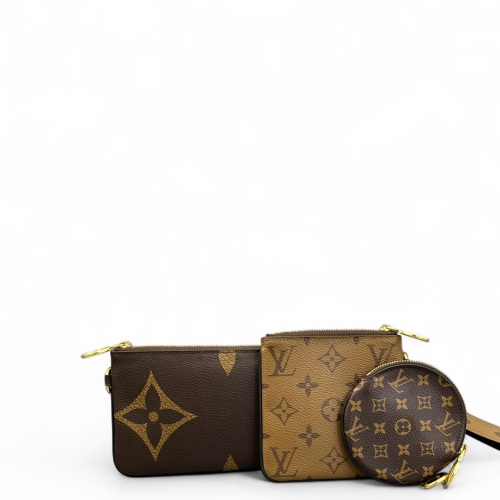 Louis Vuitton Trio Puch Reverse Monogram Brown
