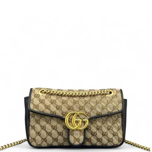 Gucci Double G Small GG Marmont GG Monogram Brown Black
