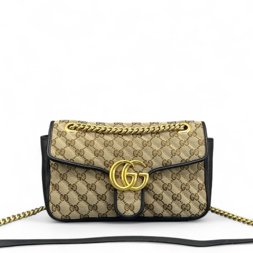Gucci Double G Small GG Marmont GG Monogram Brown Black