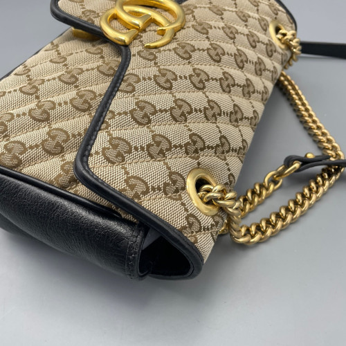 Gucci Double G Small GG Marmont GG Monogram Brown Black