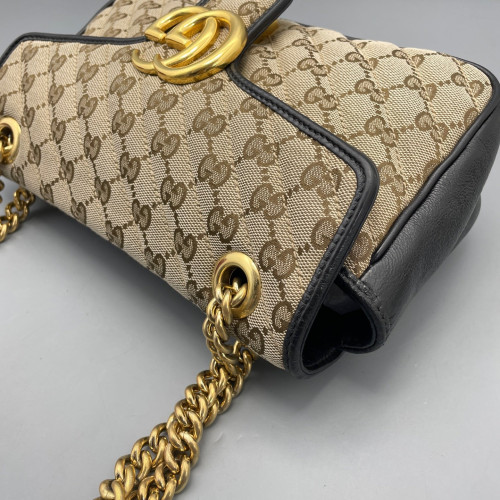 Gucci Double G Small GG Marmont GG Monogram Brown Black