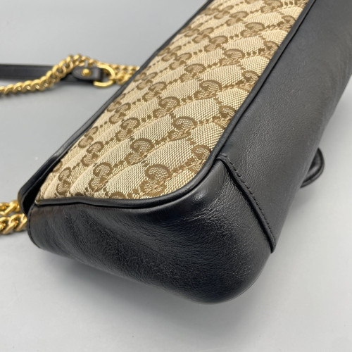 Gucci Double G Small GG Marmont GG Monogram Brown Black