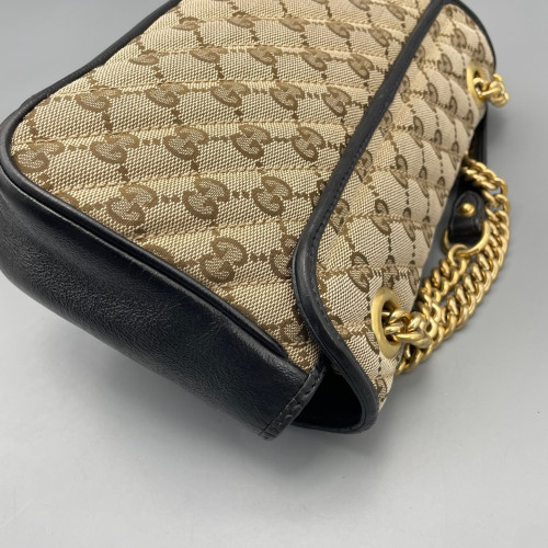 Gucci Double G Small GG Marmont GG Monogram Brown Black