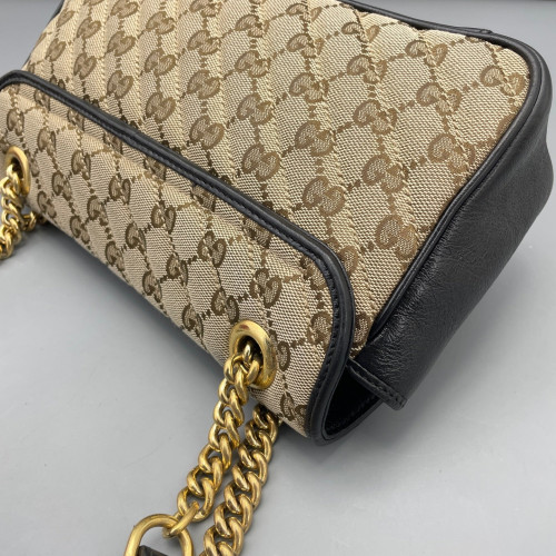 Gucci Double G Small GG Marmont GG Monogram Brown Black