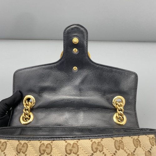 Gucci Double G Small GG Marmont GG Monogram Brown Black
