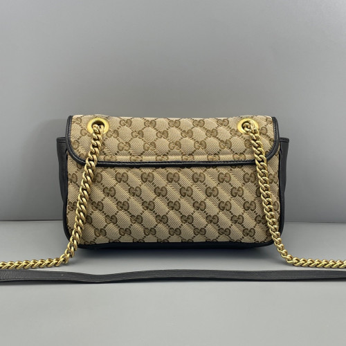 Gucci Double G Small GG Marmont GG Monogram Brown Black