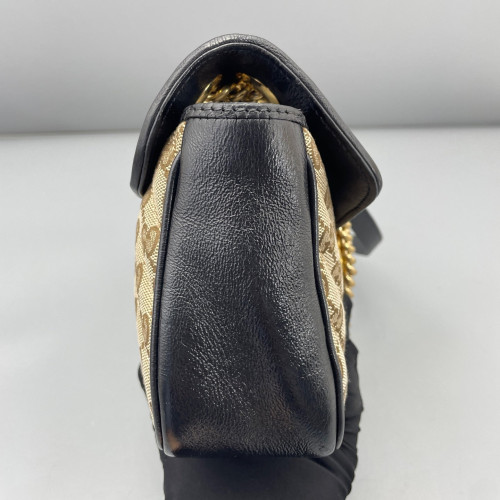 Gucci Double G Small GG Marmont GG Monogram Brown Black