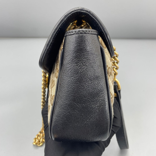 Gucci Double G Small GG Marmont GG Monogram Brown Black