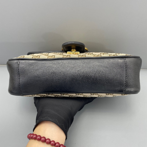 Gucci Double G Small GG Marmont GG Monogram Brown Black