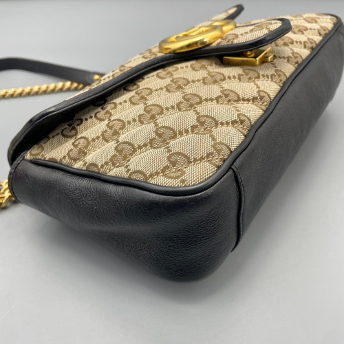 Gucci Double G Small GG Marmont GG Monogram Brown Black