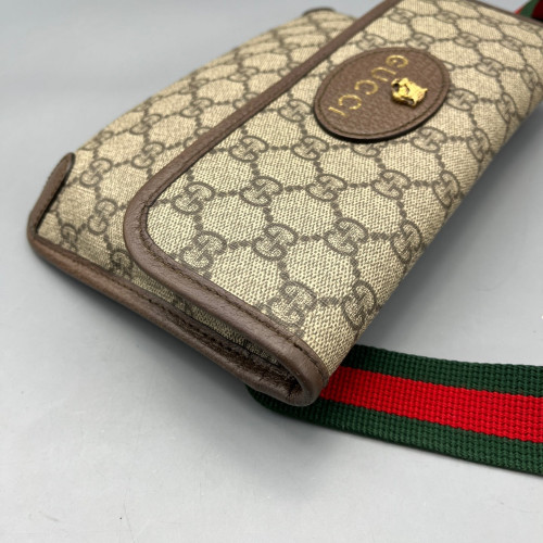 Gucci Web Neo Vintage Belt Bag GG Supreme Monogram Beige Ebony