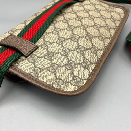 Gucci Web Neo Vintage Belt Bag GG Supreme Monogram Beige Ebony