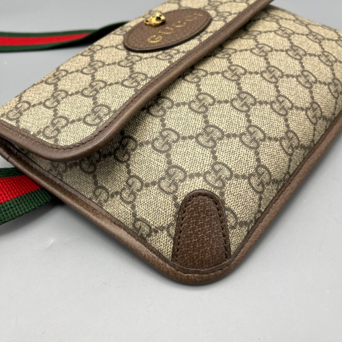 Gucci Web Neo Vintage Belt Bag GG Supreme Monogram Beige Ebony