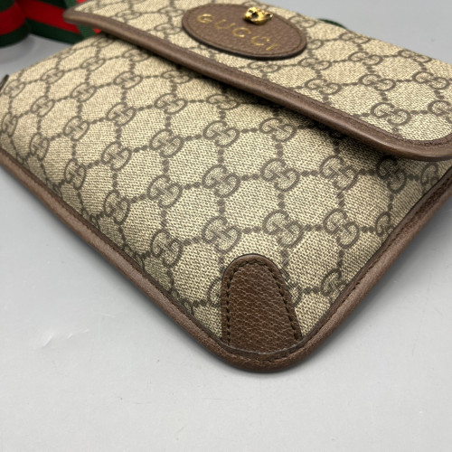 Gucci Web Neo Vintage Belt Bag GG Supreme Monogram Beige Ebony