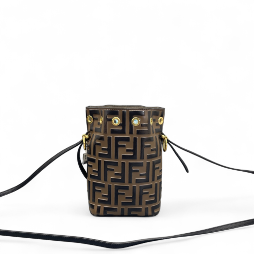 Fendi Mini Mon Tresor Bucket Embossed FF Brown