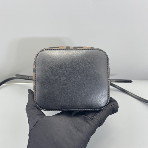 Fendi Mini Mon Tresor Bucket Embossed FF Brown