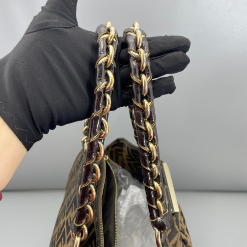 Fendi Chain Hobo FF Brown Fendi Chain Hobo FF Brown