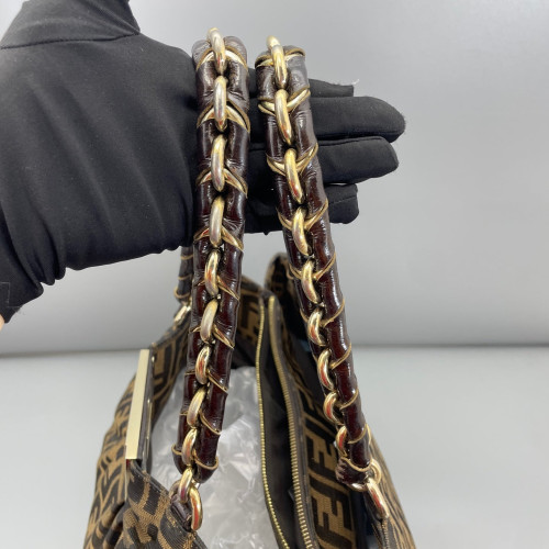 Fendi Chain Hobo FF Brown Fendi Chain Hobo FF Brown