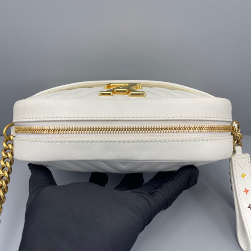 Louis Vuitton New Wave Camera Bag Calfskin White