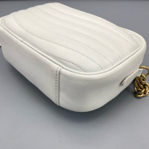 Louis Vuitton New Wave Camera Bag Calfskin White
