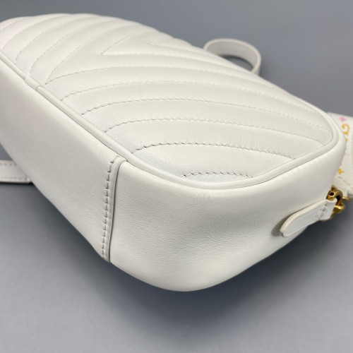 Louis Vuitton New Wave Camera Bag Calfskin White