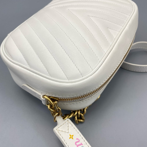 Louis Vuitton New Wave Camera Bag Calfskin White