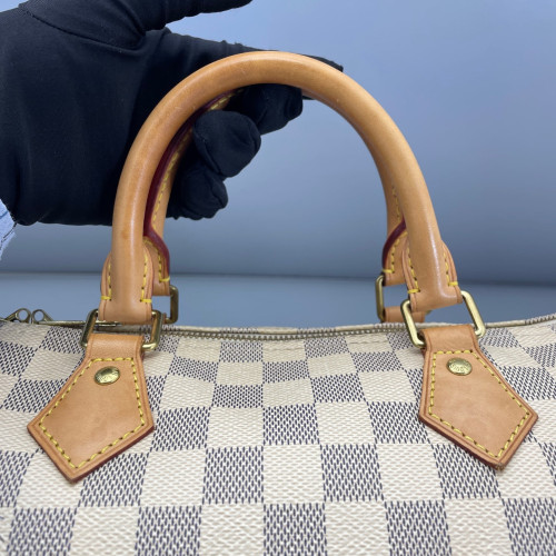 Louis Vuitton Speedy Bandouliere 30 Damier Azur White Grey