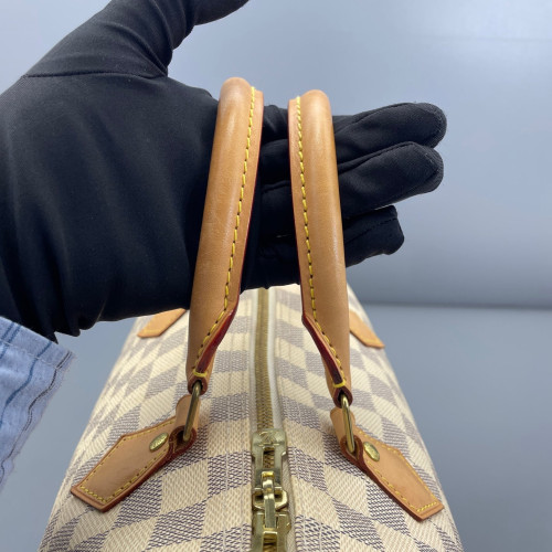 Louis Vuitton Speedy Bandouliere 30 Damier Azur White Grey