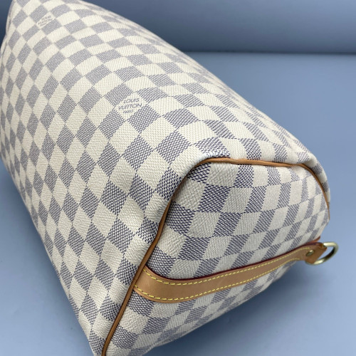 Louis Vuitton Speedy Bandouliere 30 Damier Azur White Grey