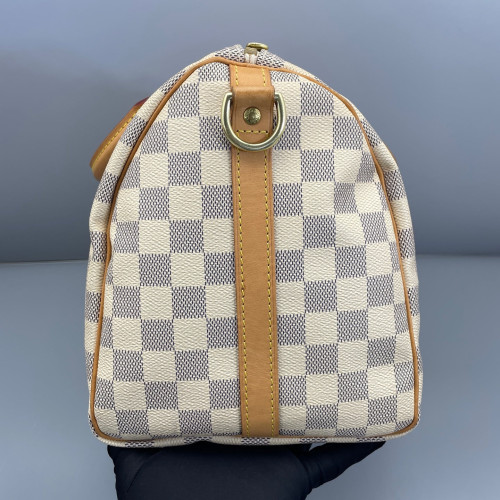 Louis Vuitton Speedy Bandouliere 30 Damier Azur White Grey