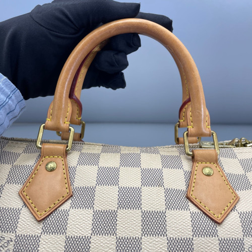 Louis Vuitton Speedy Bandouliere 30 Damier Azur White Grey