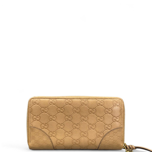 Gucci Zip Around Wallet Guccissima Nude Pink