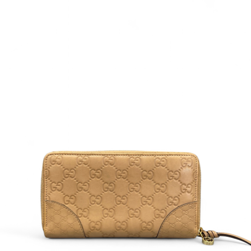 Gucci Zip Around Wallet Guccissima Nude Pink