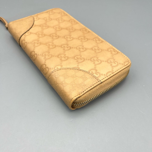 Gucci Zip Around Wallet Guccissima Nude Pink