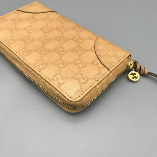 Gucci Zip Around Wallet Guccissima Nude Pink