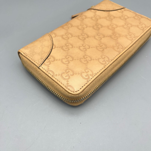 Gucci Zip Around Wallet Guccissima Nude Pink