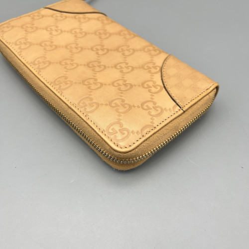 Gucci Zip Around Wallet Guccissima Nude Pink