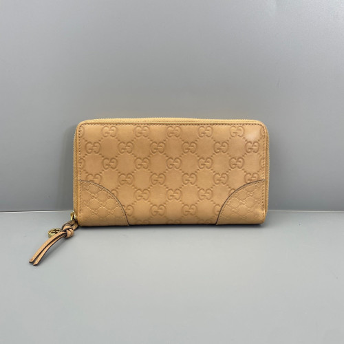 Gucci Zip Around Wallet Guccissima Nude Pink