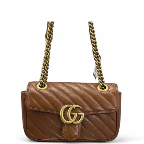 Gucci Matelasse Mini GG Marmont Calfskin Tan